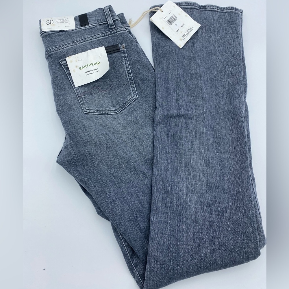 7 For All Mankind The Classic Bootcut Gray/Dark Blue Jeans
